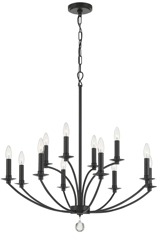 Mila 12 Light Black Chandelier