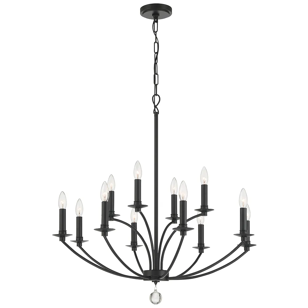 Mila 12 Light Black Chandelier