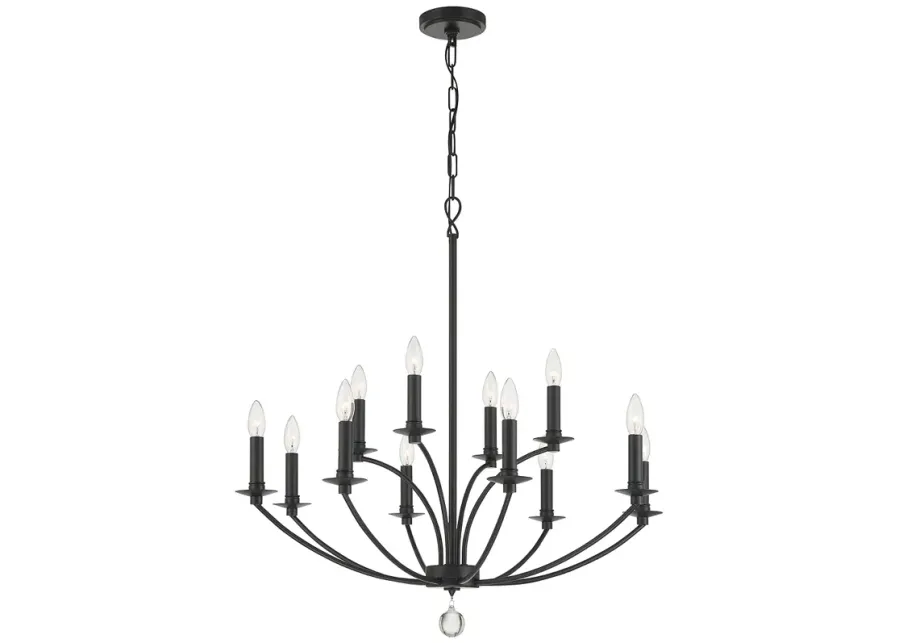 Mila 12 Light Black Chandelier