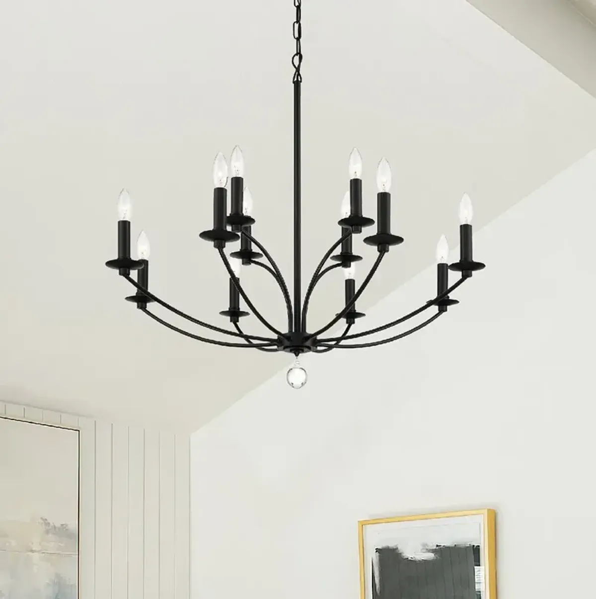 Mila 12 Light Black Chandelier