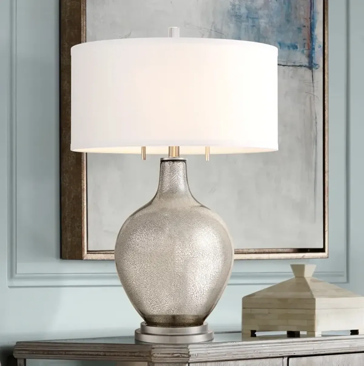 Possini Euro Louie 28 1/2" High Modern Luxe Mercury Glass Table Lamp