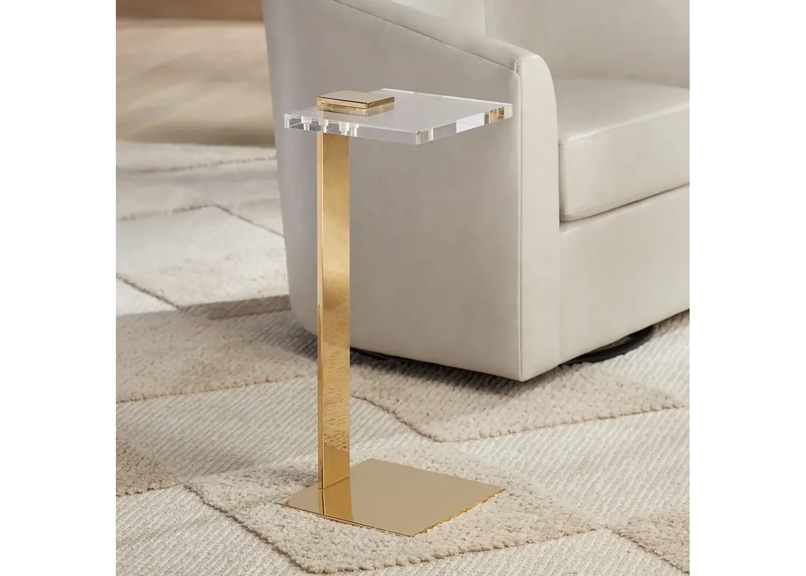 Marten 24" High Shining Gold Square Side Table