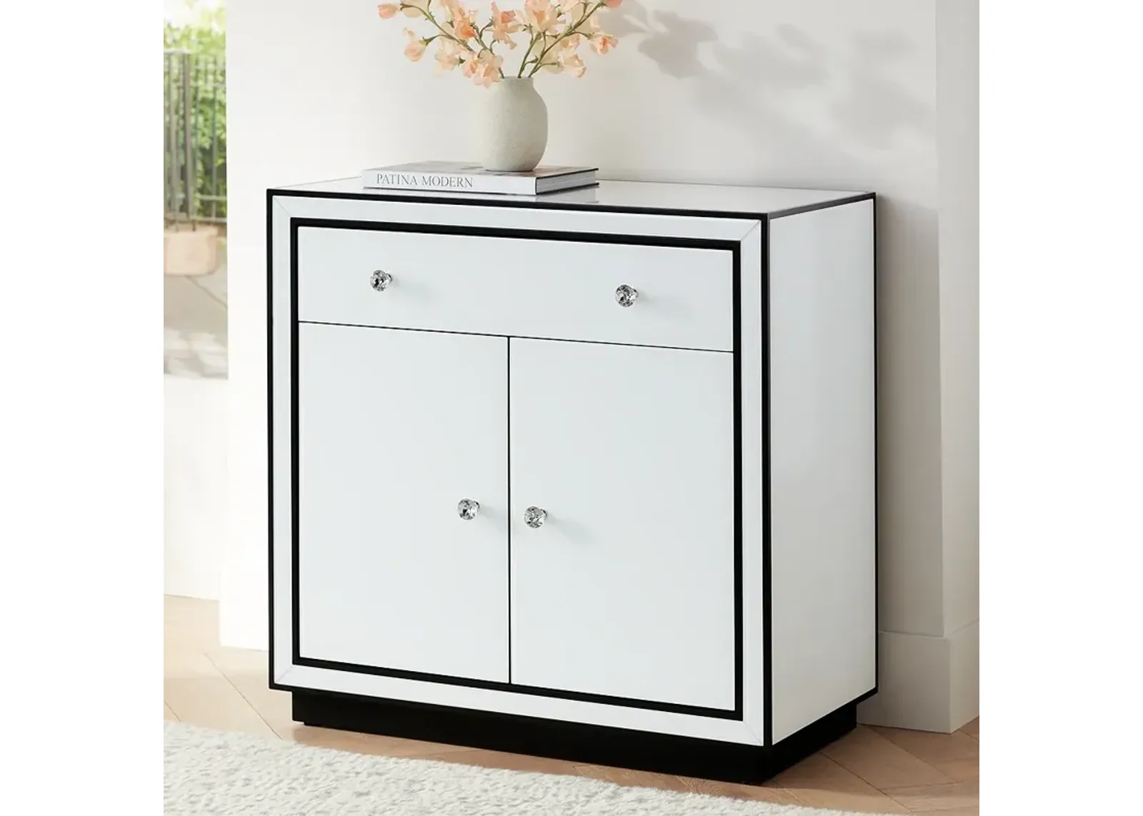 Biscaya 31 1/2" Wide Mirrored and Black Accent Chest