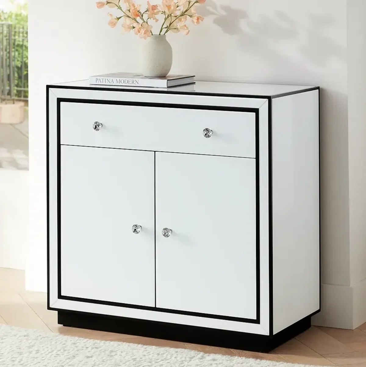 Biscaya 31 1/2" Wide Mirrored and Black Accent Chest