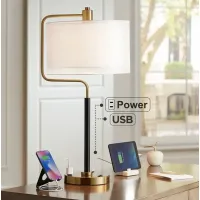 Possini Euro Carlyle 30 1/2" High USB and Outlet Modern Desk Lamp