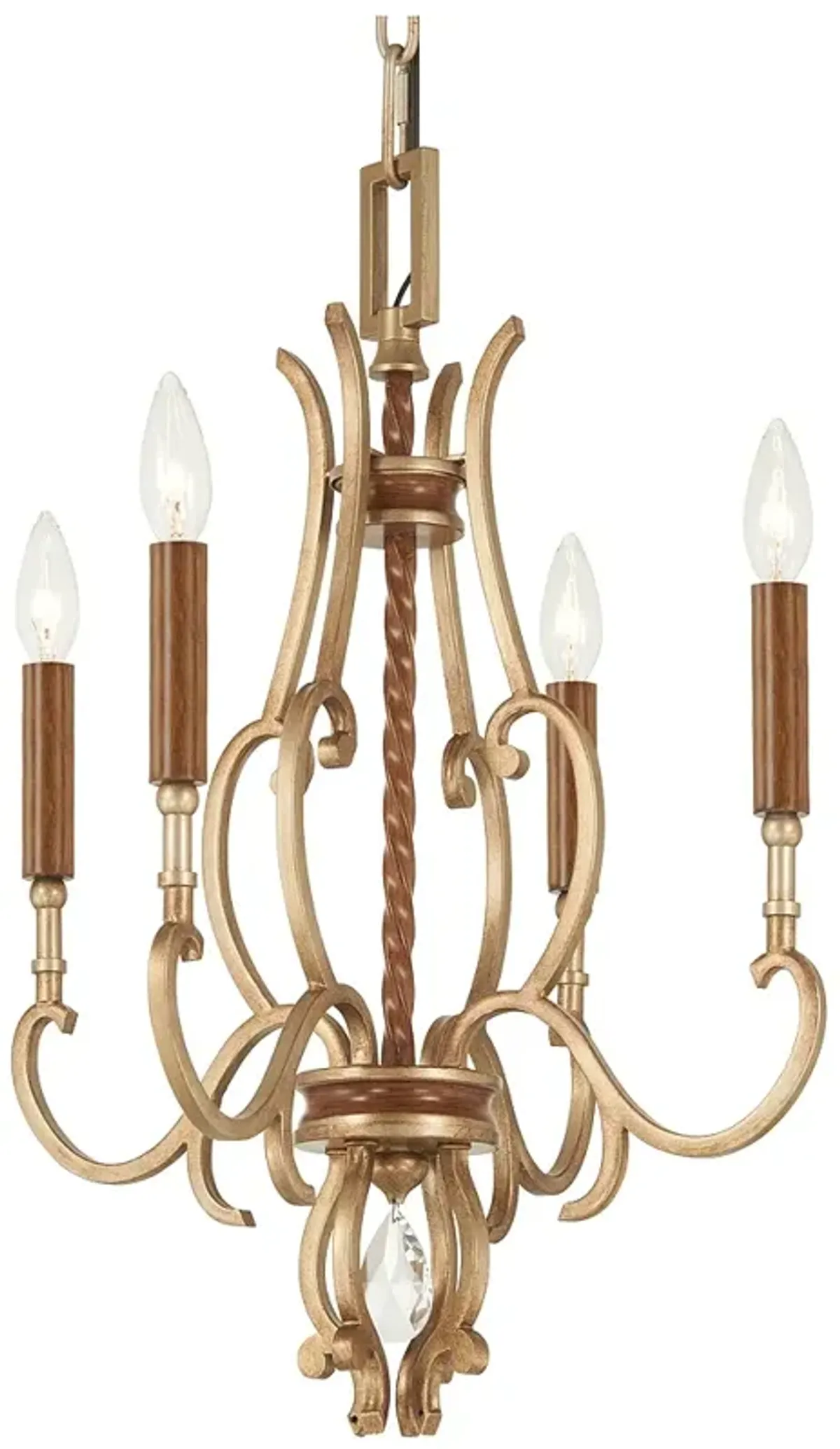 Magnolia Manor 16 1/2" Wide Pale Gold 4-Light Chandelier