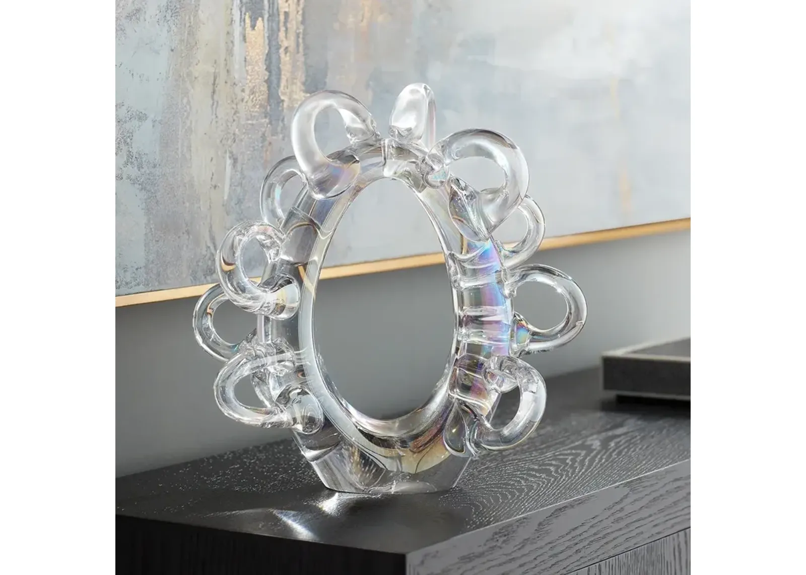 Glasgow Shiny Transparent Glass Multi-Circle Ornament