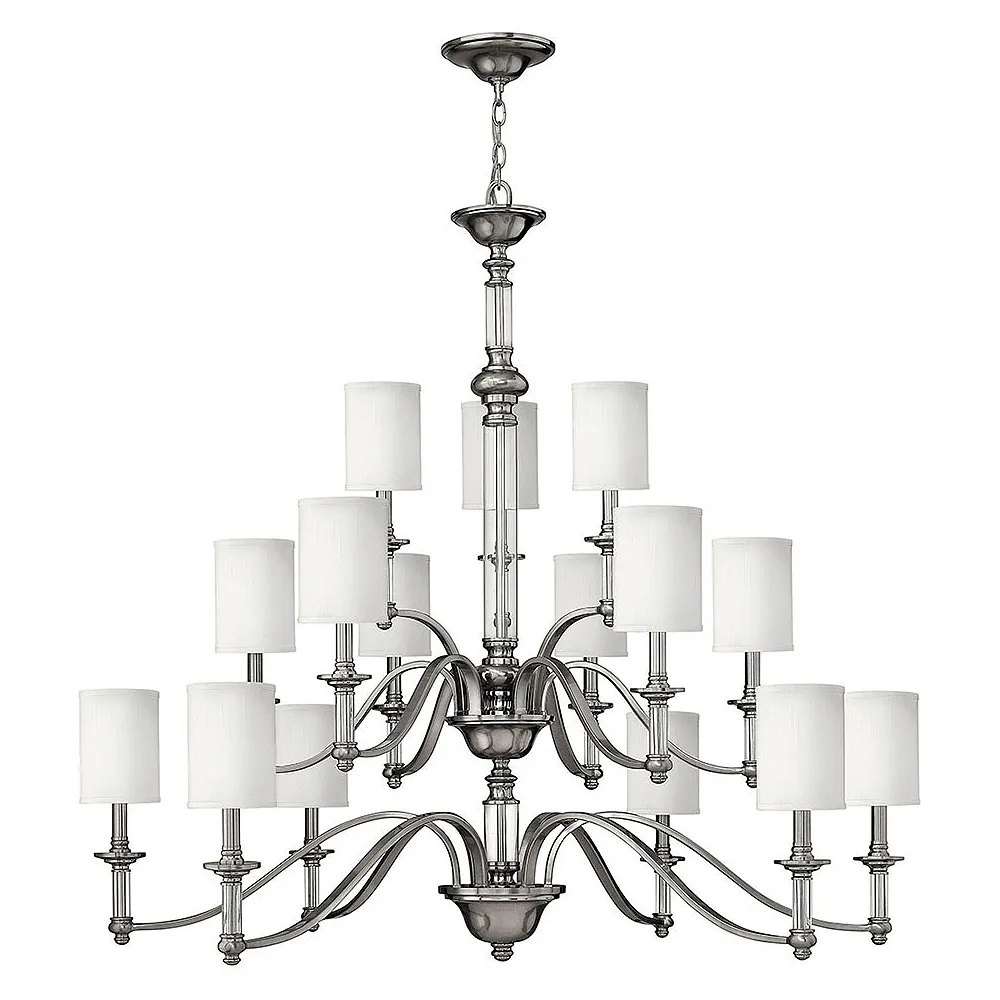 Sussex 47" Wide Brushed Nickel 15-Light 3-Tier Chandelier