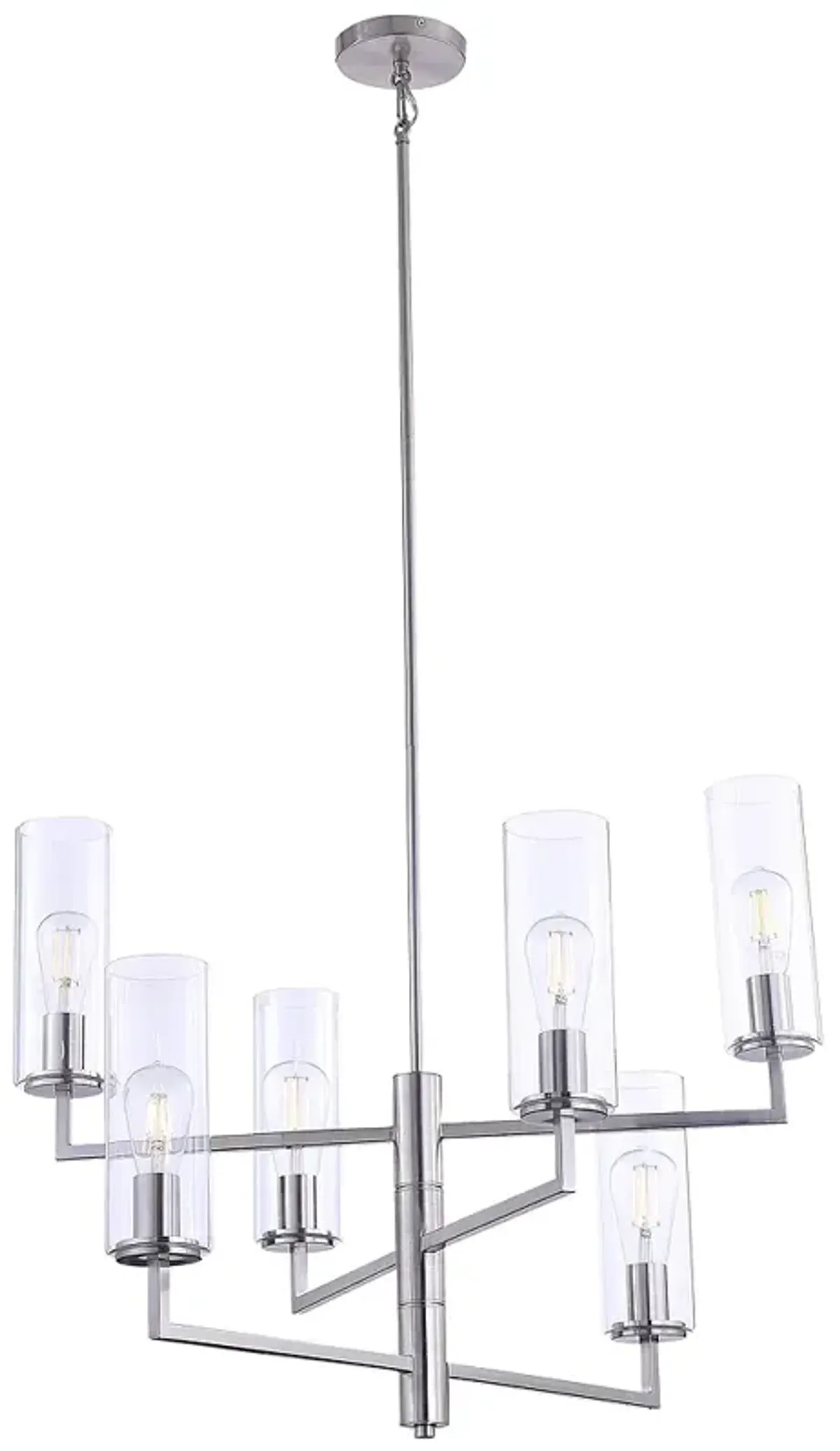 Acacia 30" Wide Brushed Nickel 6-Light Chandelier