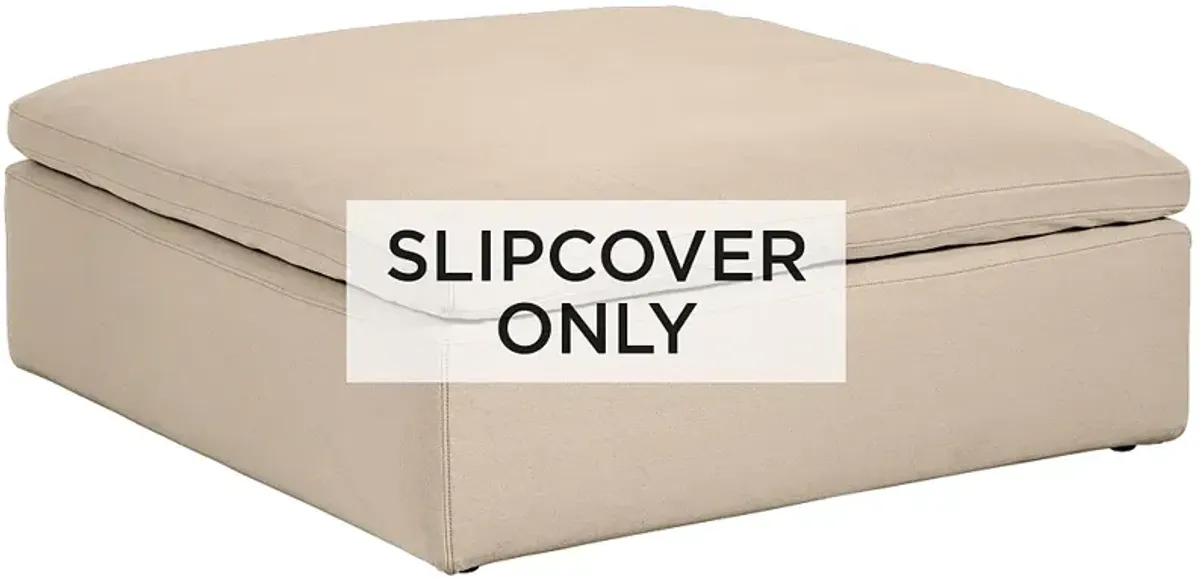 Sahara Sand Slipcover for Skye Peyton Collection Ottoman