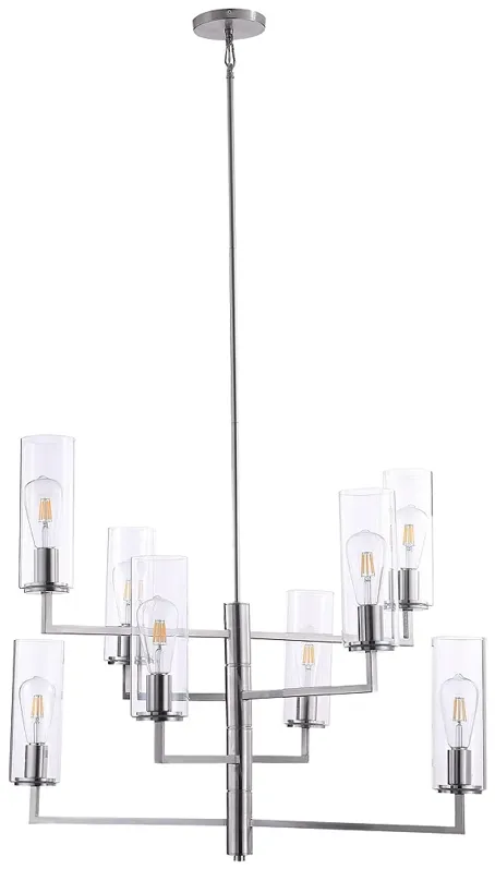 Acacia 34 1/4" Wide Brushed Nickel 8-Light Chandelier