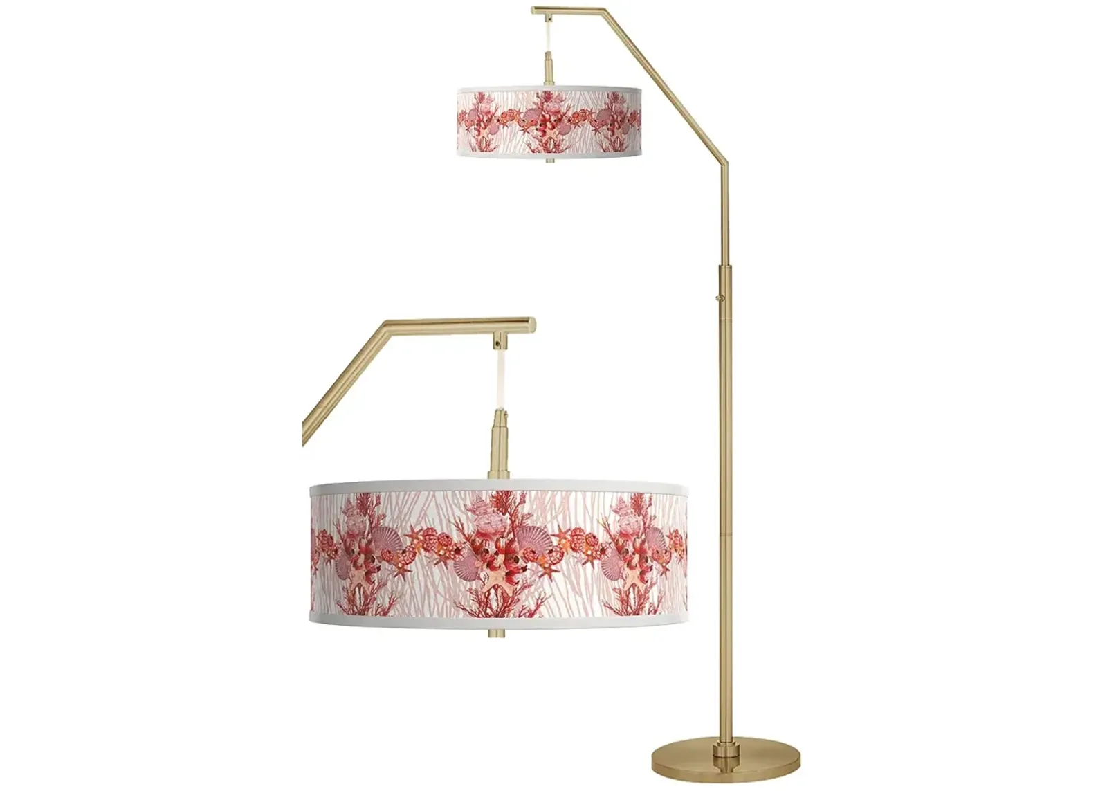 Corallium Giclee Warm Gold Arc Floor Lamp