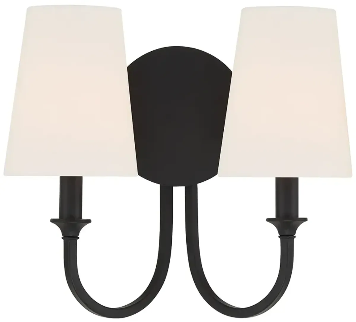 Crystorama Payton 11 3/4"H Black Forged 2-Light Wall Sconce