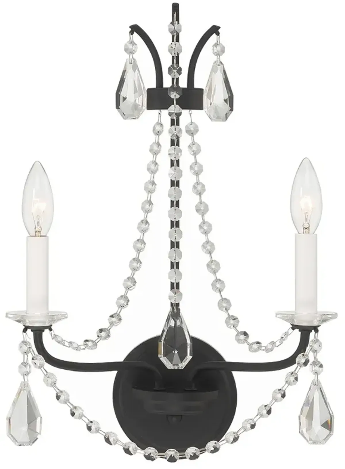 Karrington 18 1/2" High Matte Black 2-Light Wall Sconce