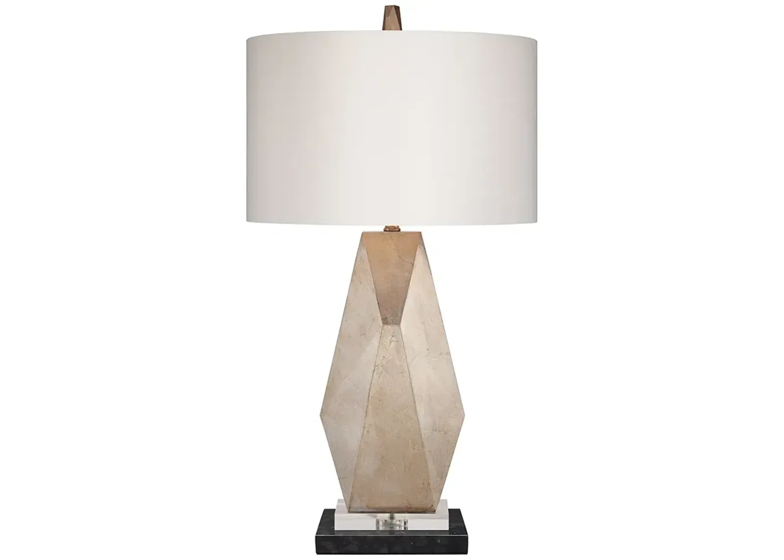 Possini Euro Champagne Gold Table Lamp with Black Marble Riser