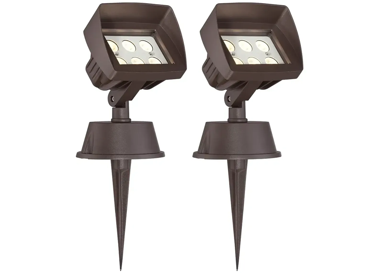 Eastham 8" High Bronze LED Landscape Flood Lights Set of 2