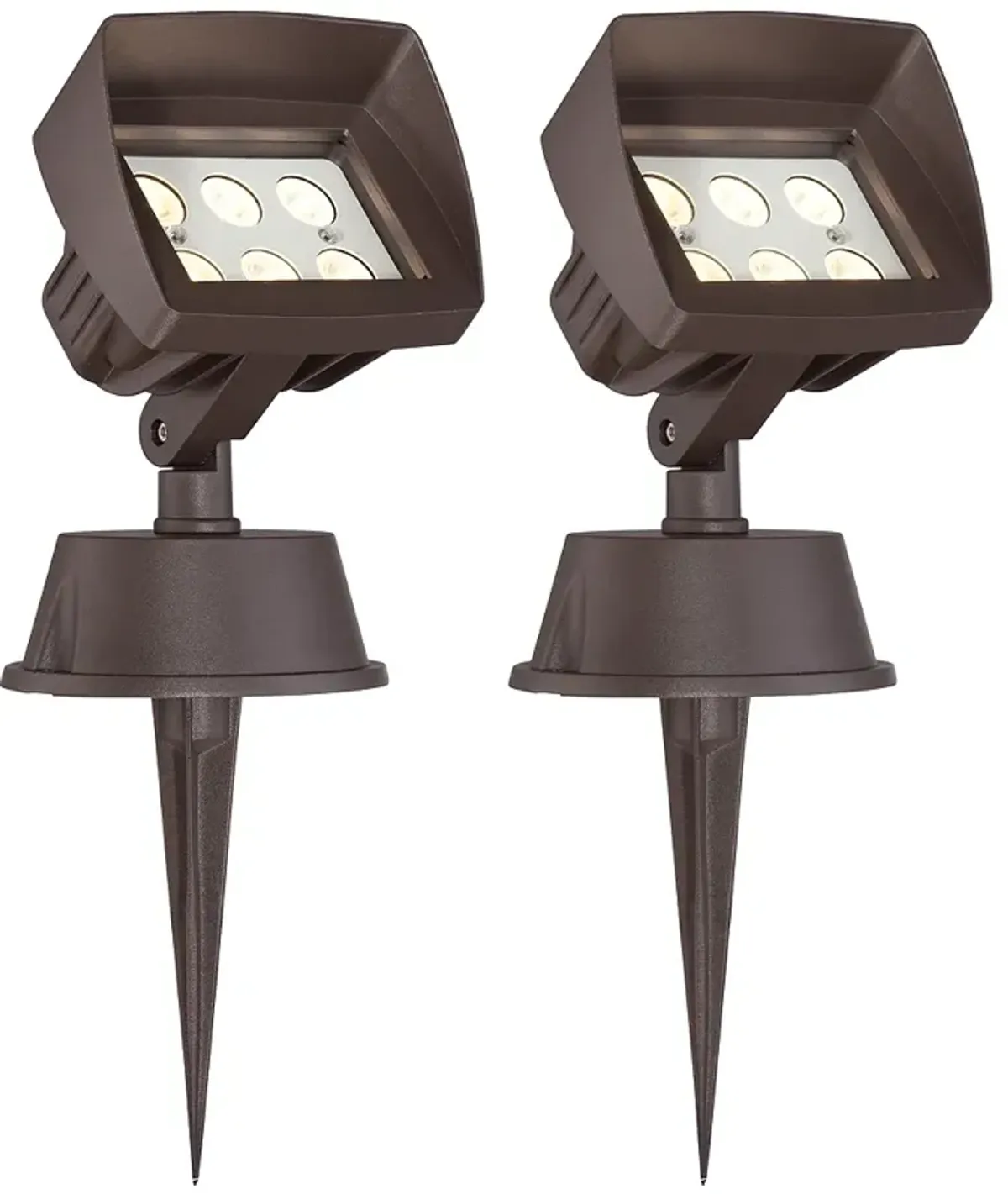 Eastham 8" High Bronze LED Landscape Flood Lights Set of 2