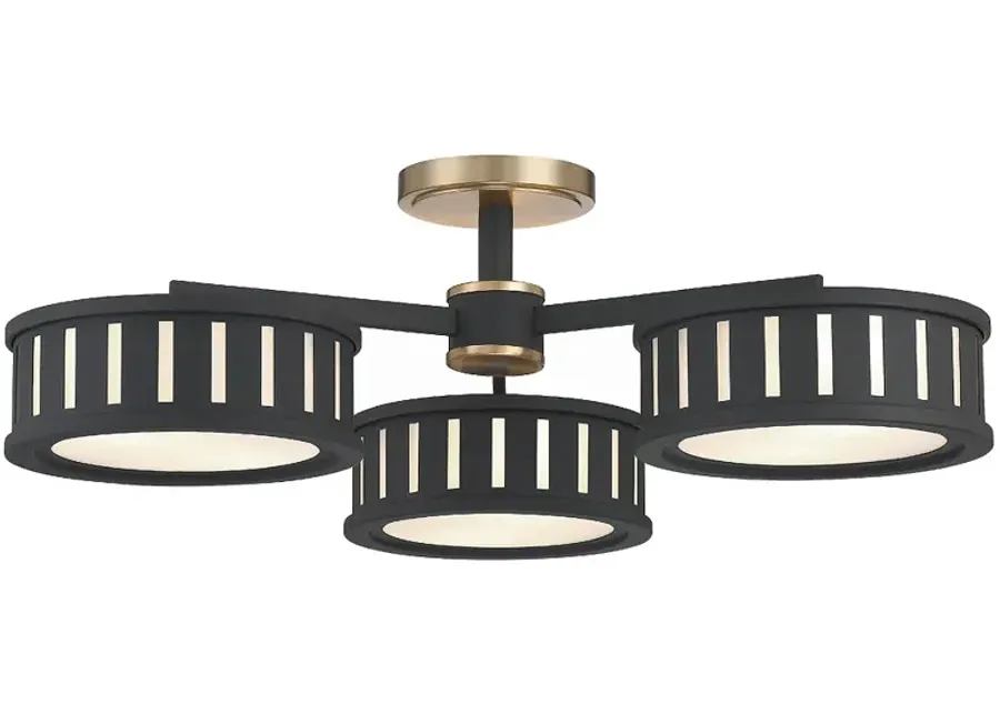 Kendal 6 Light Vibrant Gold + Black Forged Ceiling Mount