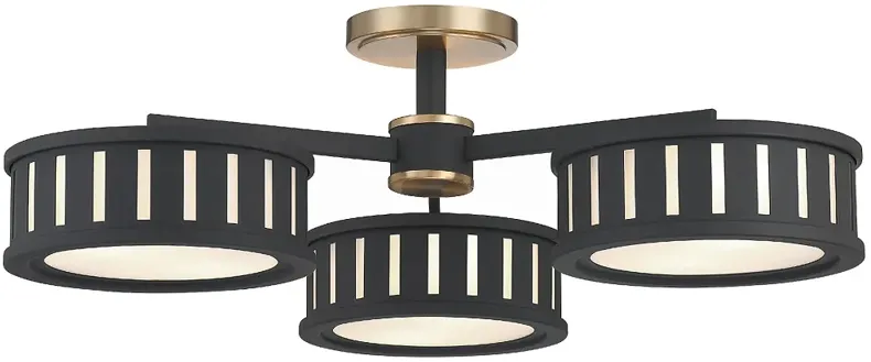 Kendal 6 Light Vibrant Gold + Black Forged Ceiling Mount