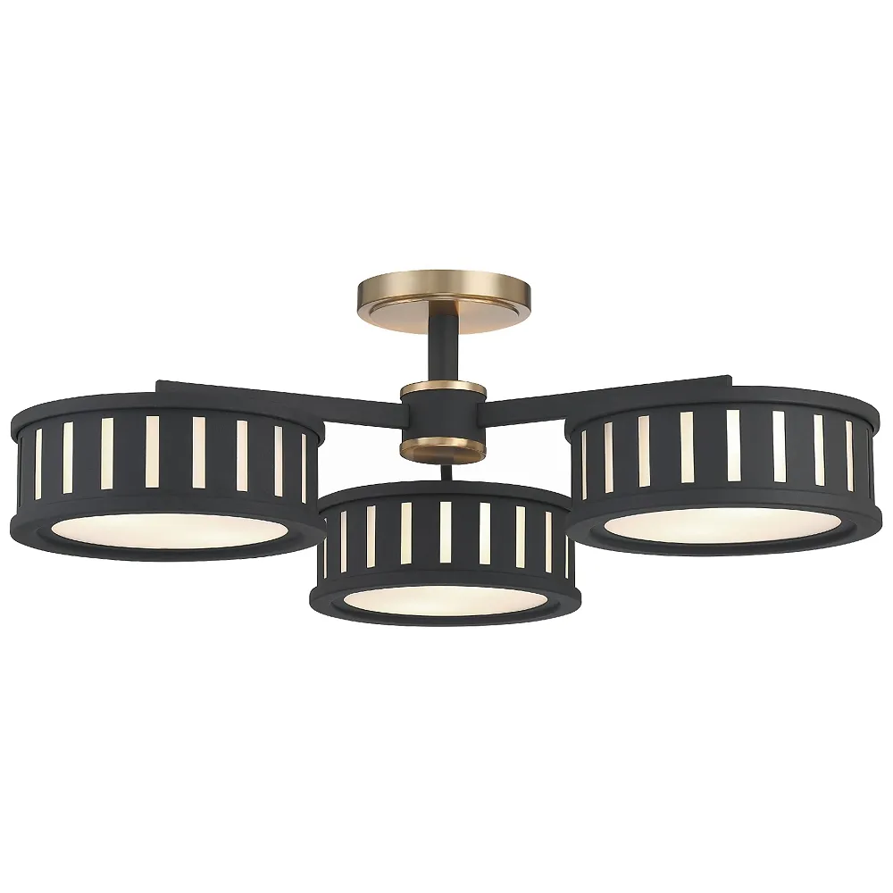 Kendal 6 Light Vibrant Gold + Black Forged Ceiling Mount