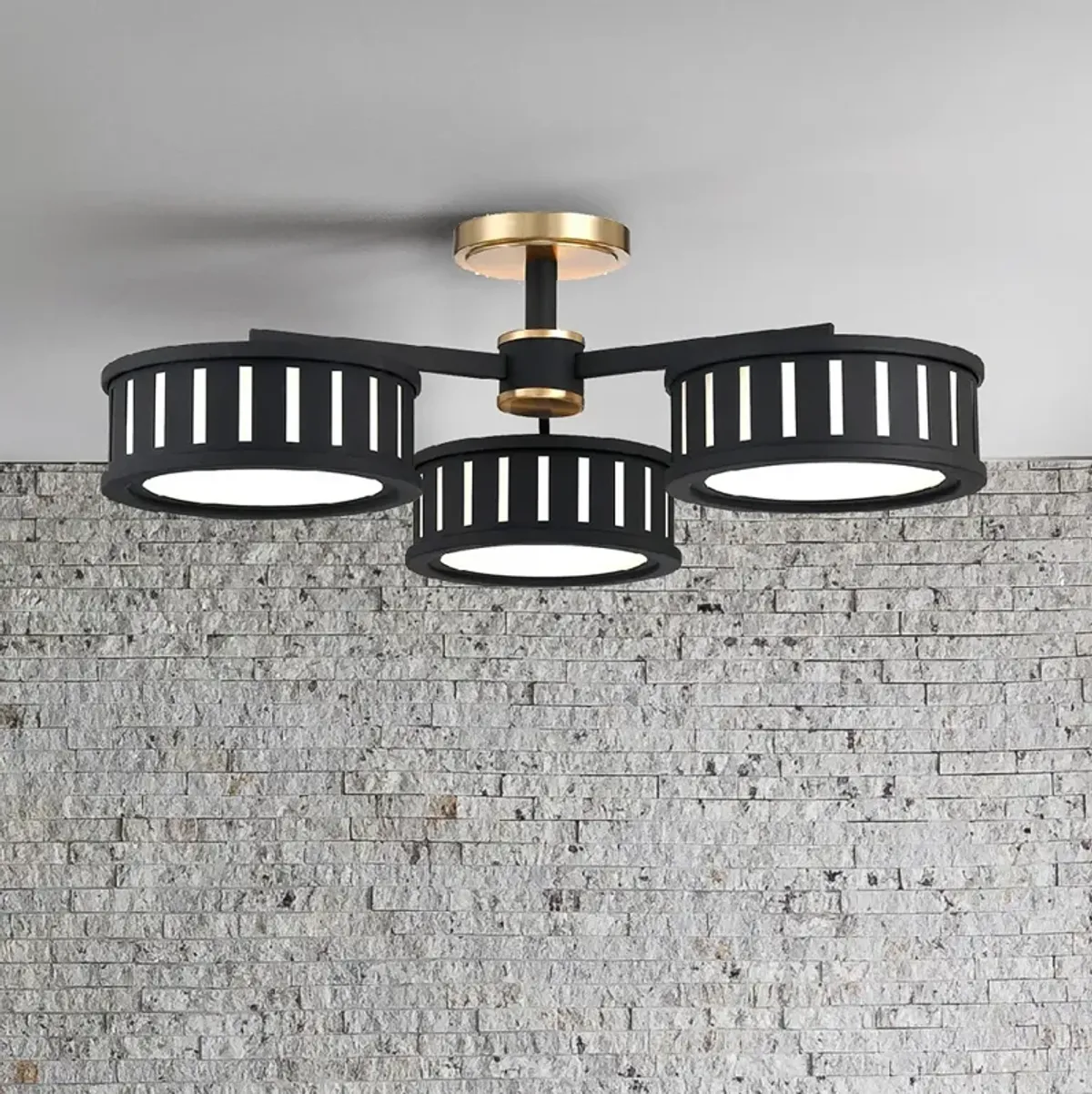 Crystorama Kendal 29 1/4" Wide Black 3-Head Ceiling Light
