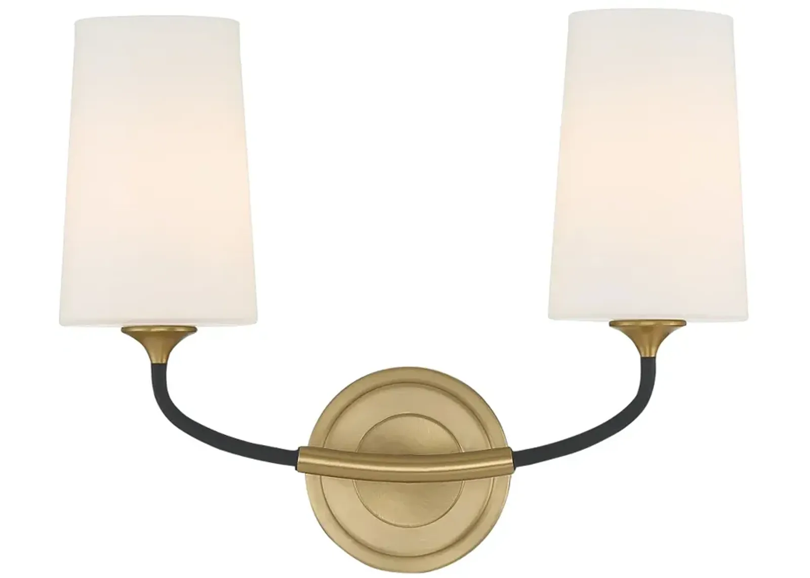 Crystorama Niles 12" High Modern Gold 2-Light Wall Sconce