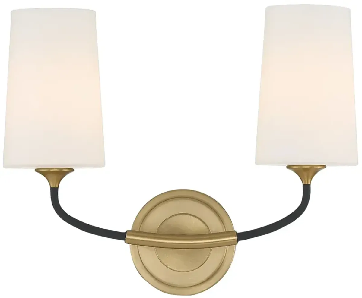 Crystorama Niles 12" High Modern Gold 2-Light Wall Sconce