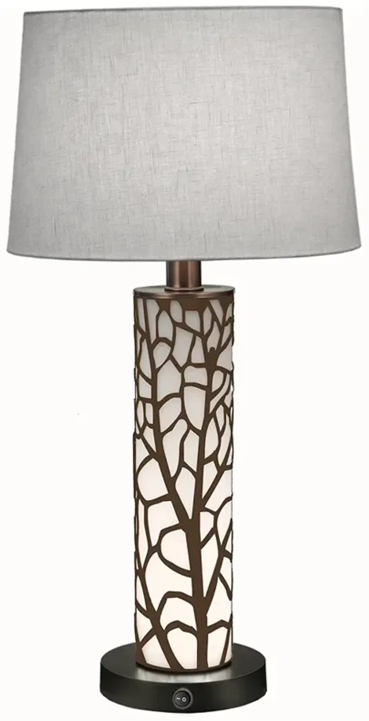 29" H Oil Rubbed Bronze Laser Cut Branches & Opal Acrylic Nightlig