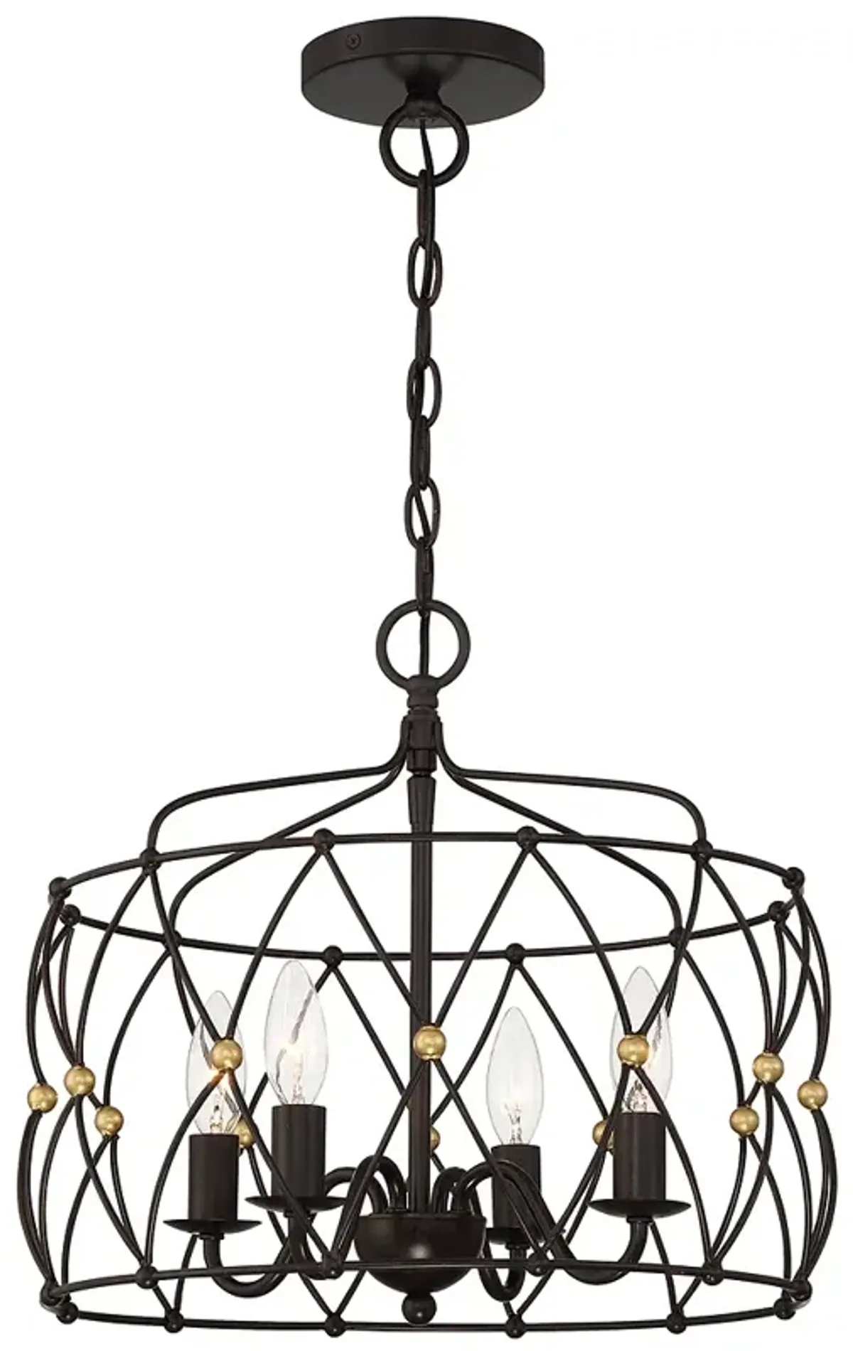 Zucca 4 Light English Bronze &#38; Antique Gold Lantern