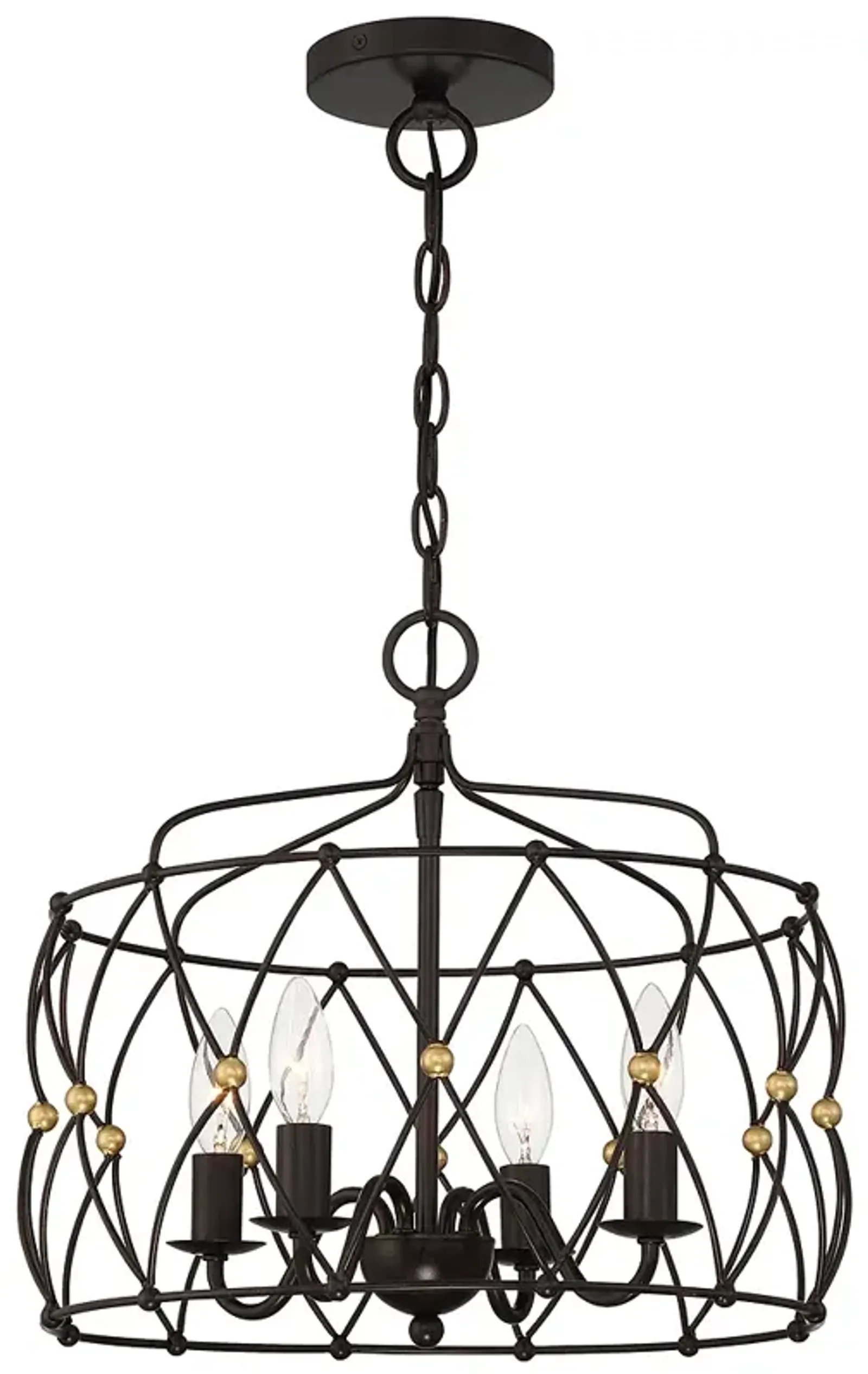 Zucca 4 Light English Bronze &#38; Antique Gold Lantern