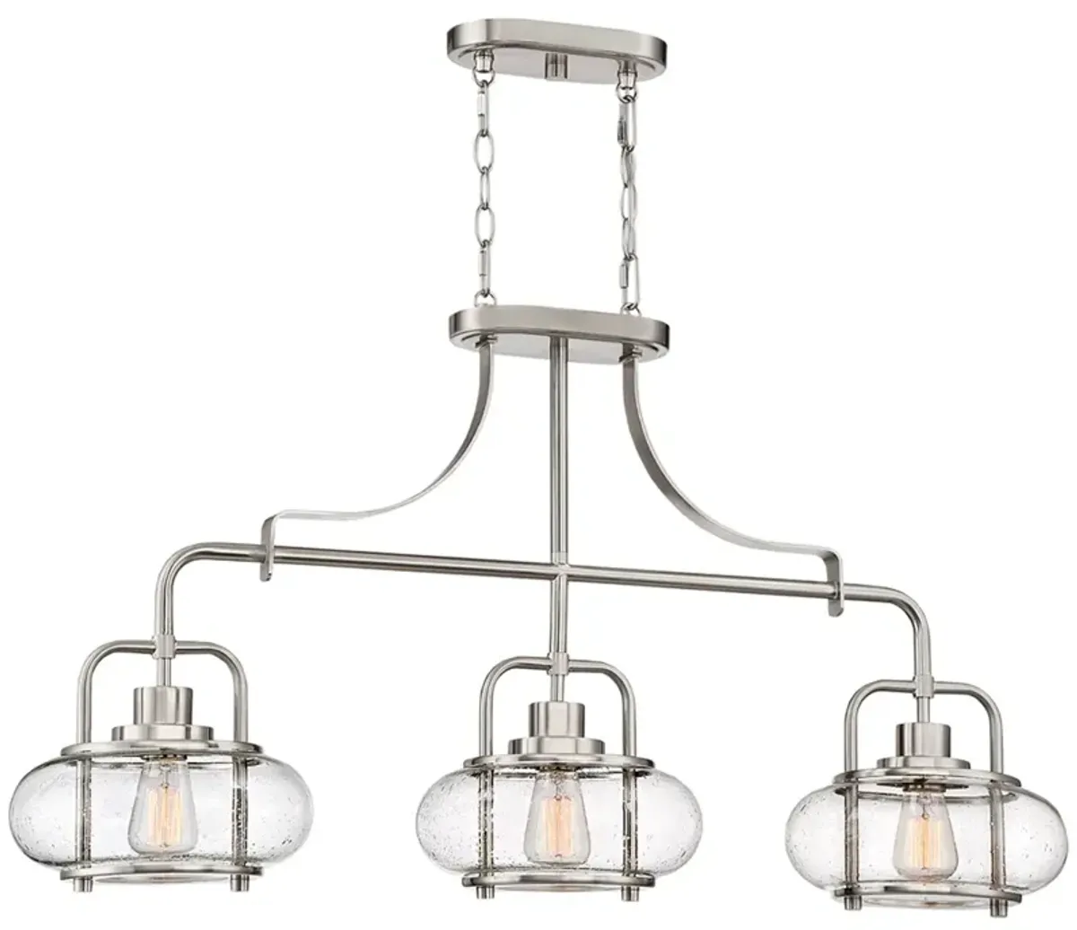 Quoizel Trilogy 38" Wide Brushed Nickel 3-Light Chandelier