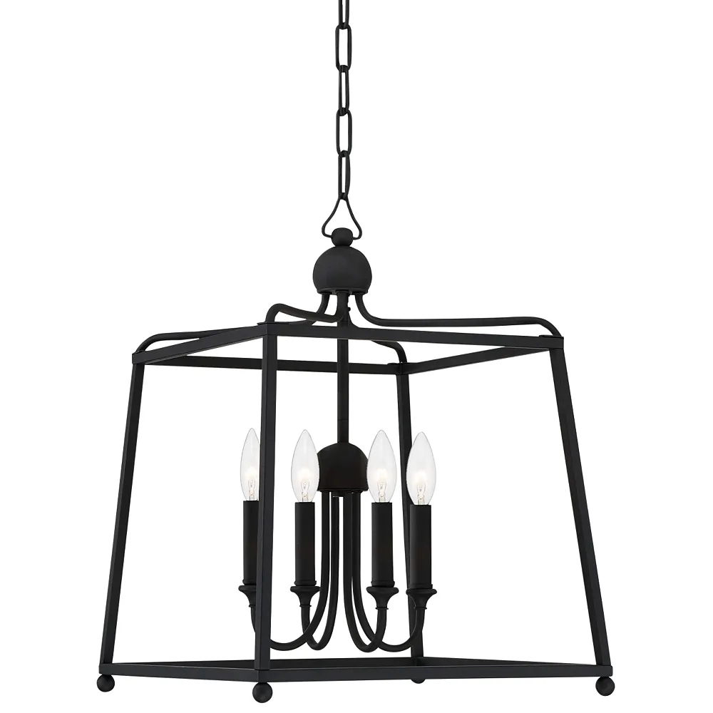 Libby Langdon for Crystorama Sylvan 4 Light Black Forged Chandelier