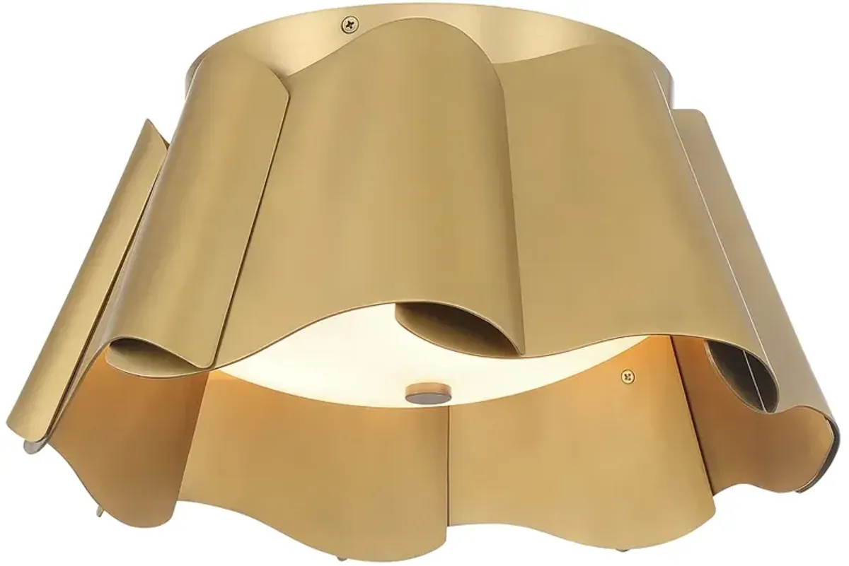 Minka-Lavery Waveform 3-Light 14-in Legacy Brass Indoor Flush Mount