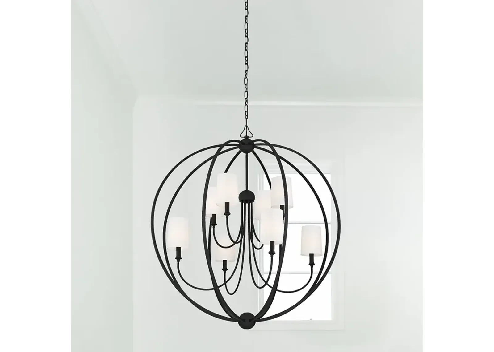 Crystorama Sylvan 40"W 8-Light Black Forged Chandelier