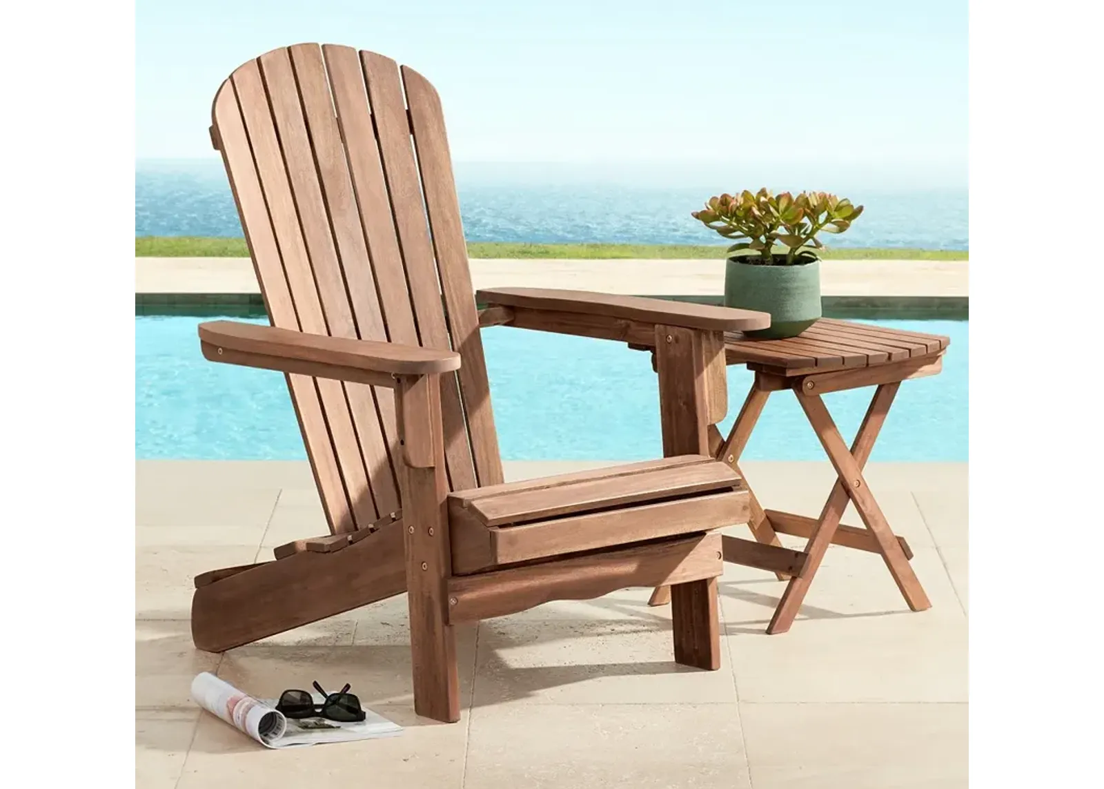 Cape Cod Natural Wood Adirondack Chair