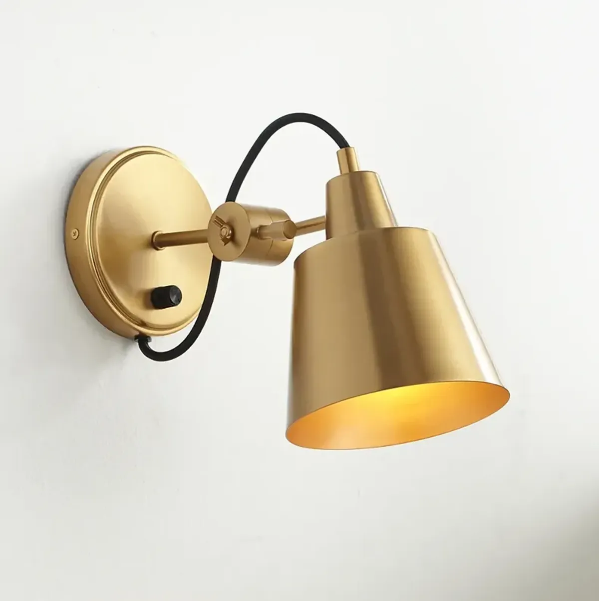 Possini Euro Capetown 8" High Warm Brass Swivel Wall Sconce