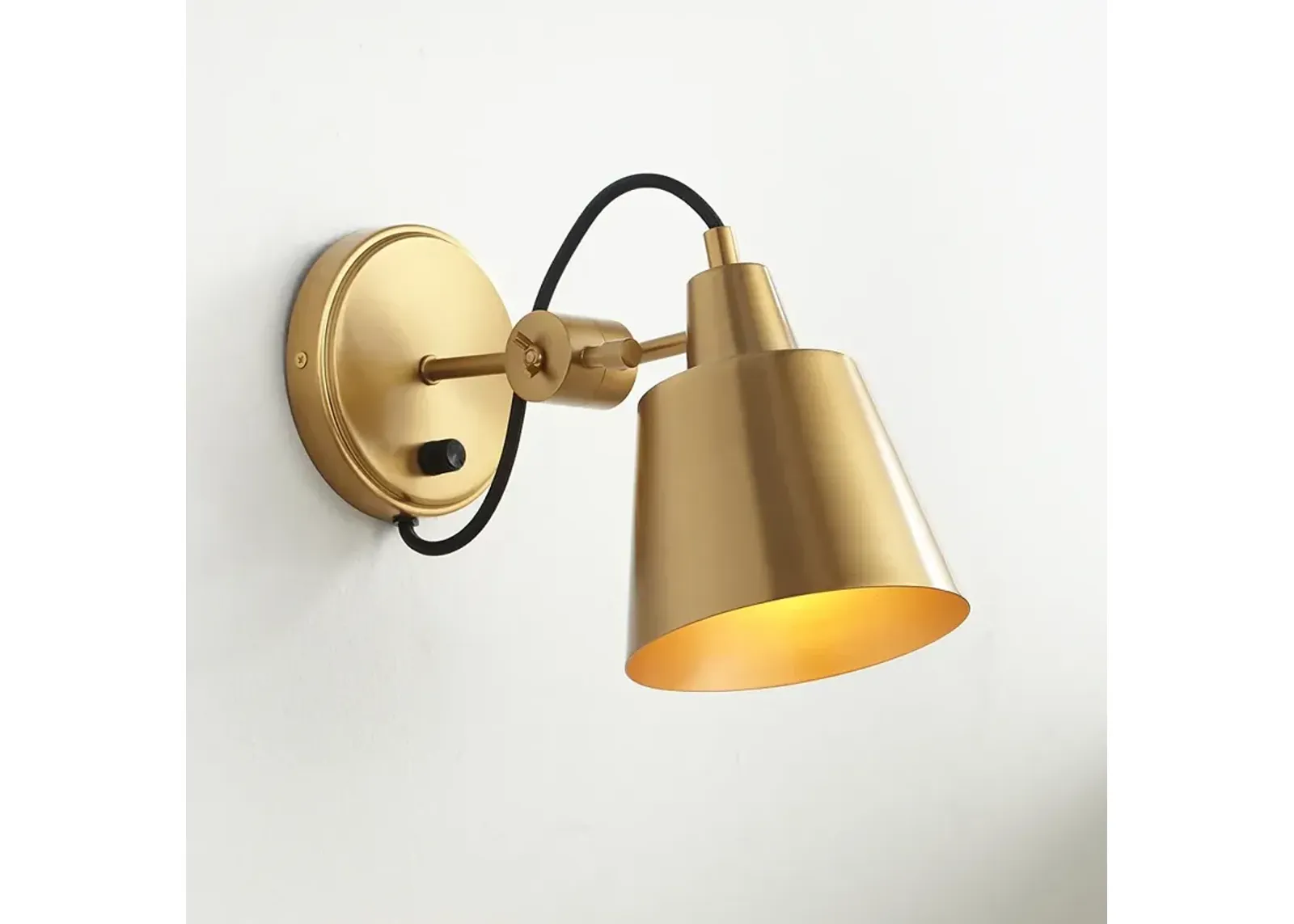 Possini Euro Capetown 8" High Warm Brass Swivel Wall Sconce