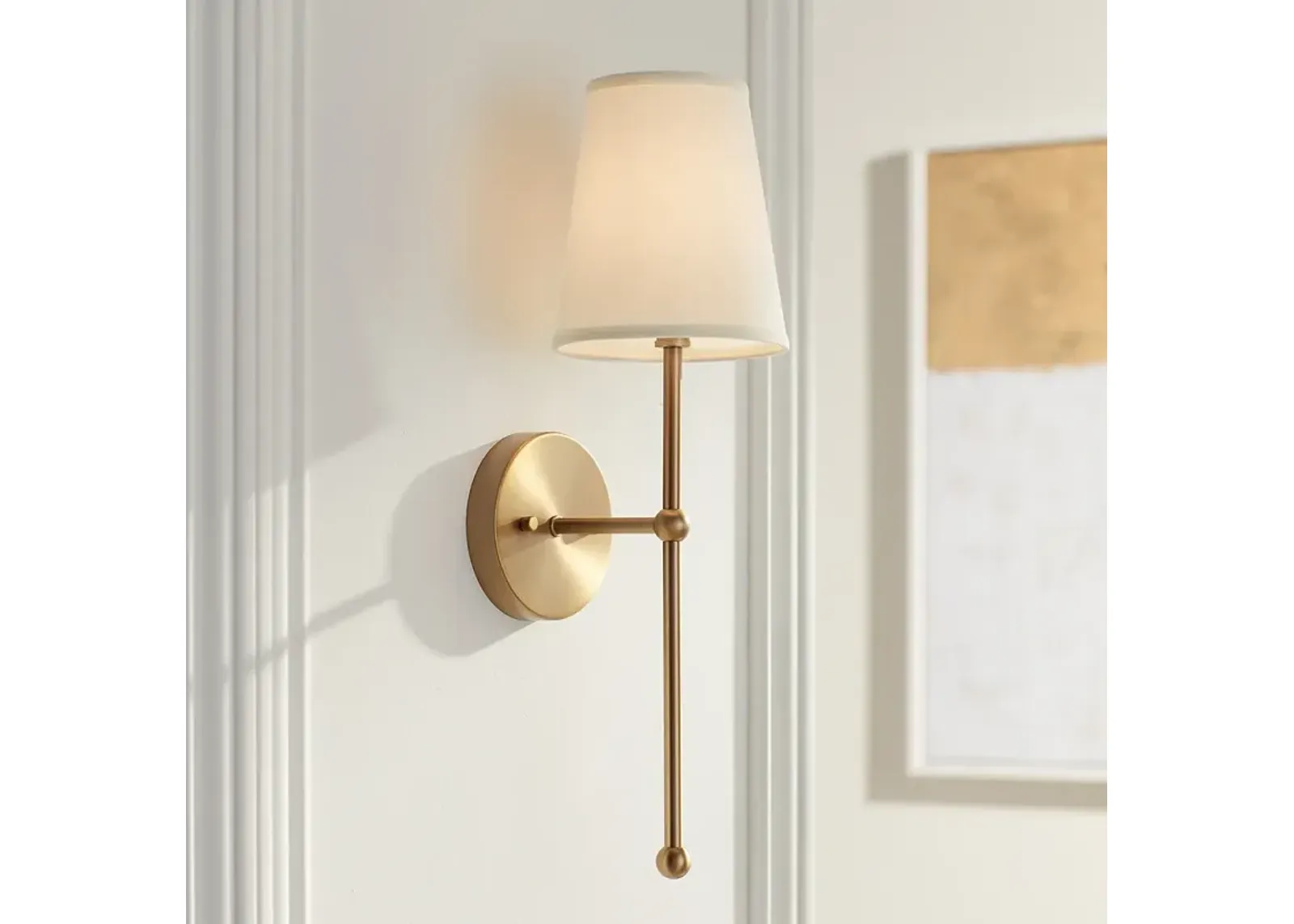 Possini Euro Elena 21" High Warm Brass Wall Sconce