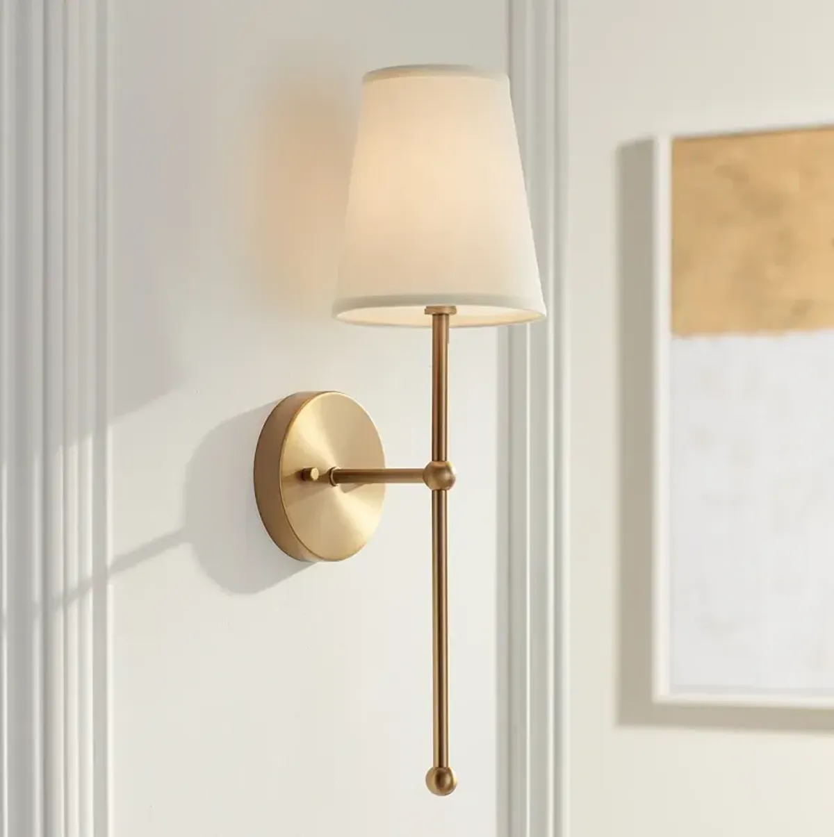 Possini Euro Elena 21" High Warm Brass Wall Sconce