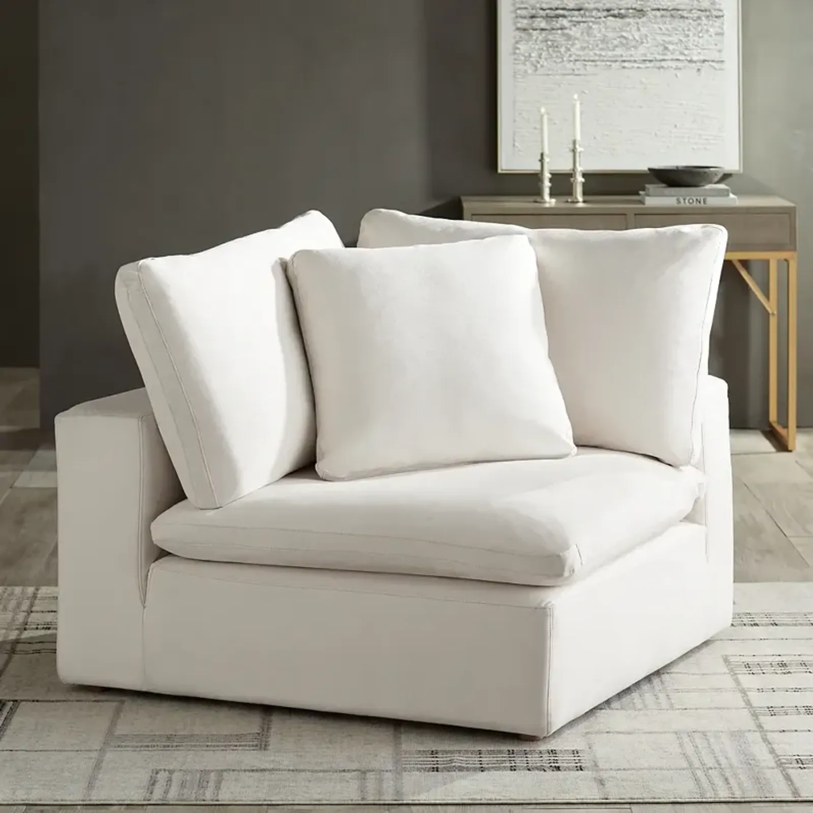 Skye Peyton Pearl Modular Corner Chair