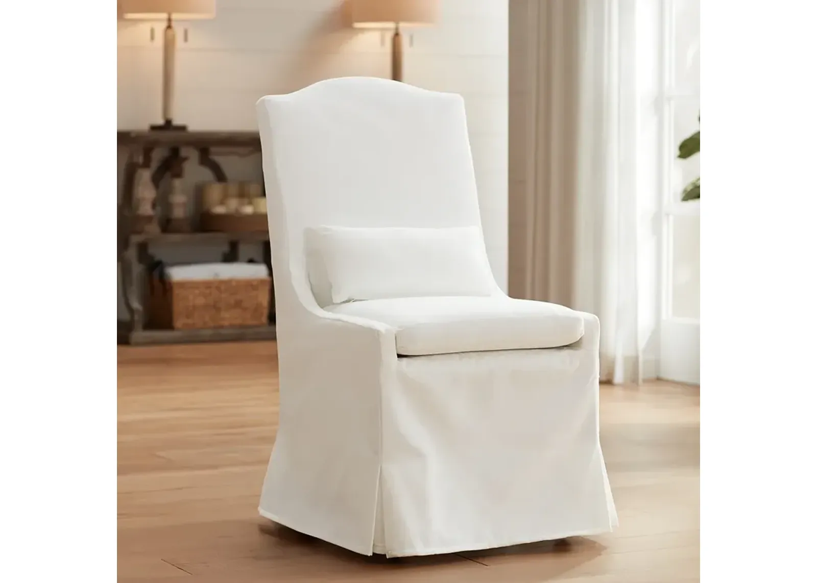 55 Downing Street Juliete Peyton Pearl Slipcover Dining Chair