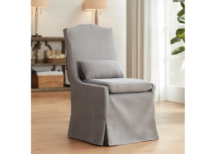 55 Downing Street Juliete Peyton Slate Gray Slipcover Dining Chair