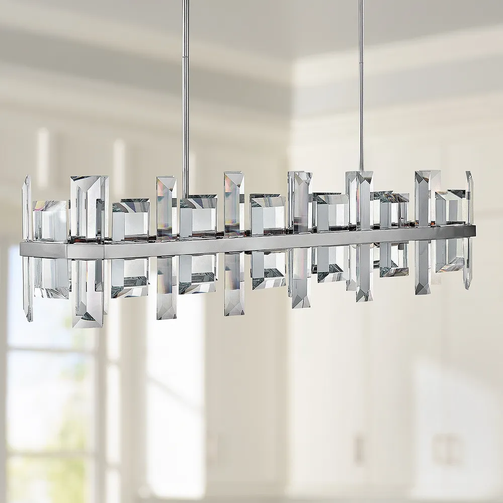 Odette 42" Wide Polished Nickel Kitchen Island Light Pendant