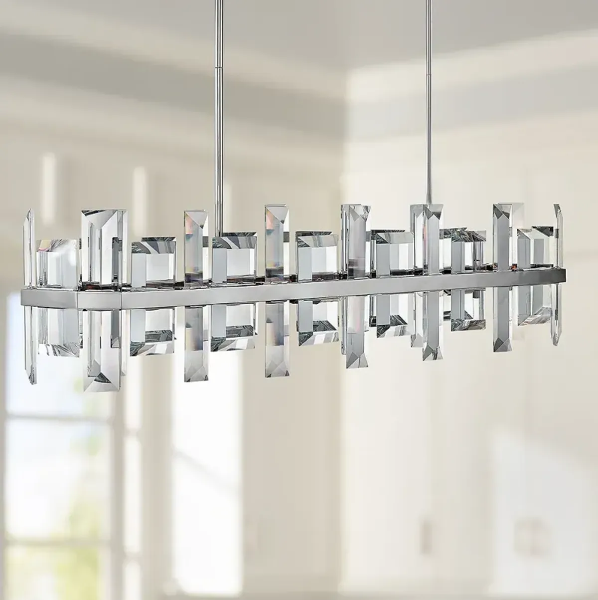 Odette 42" Wide Polished Nickel Kitchen Island Light Pendant