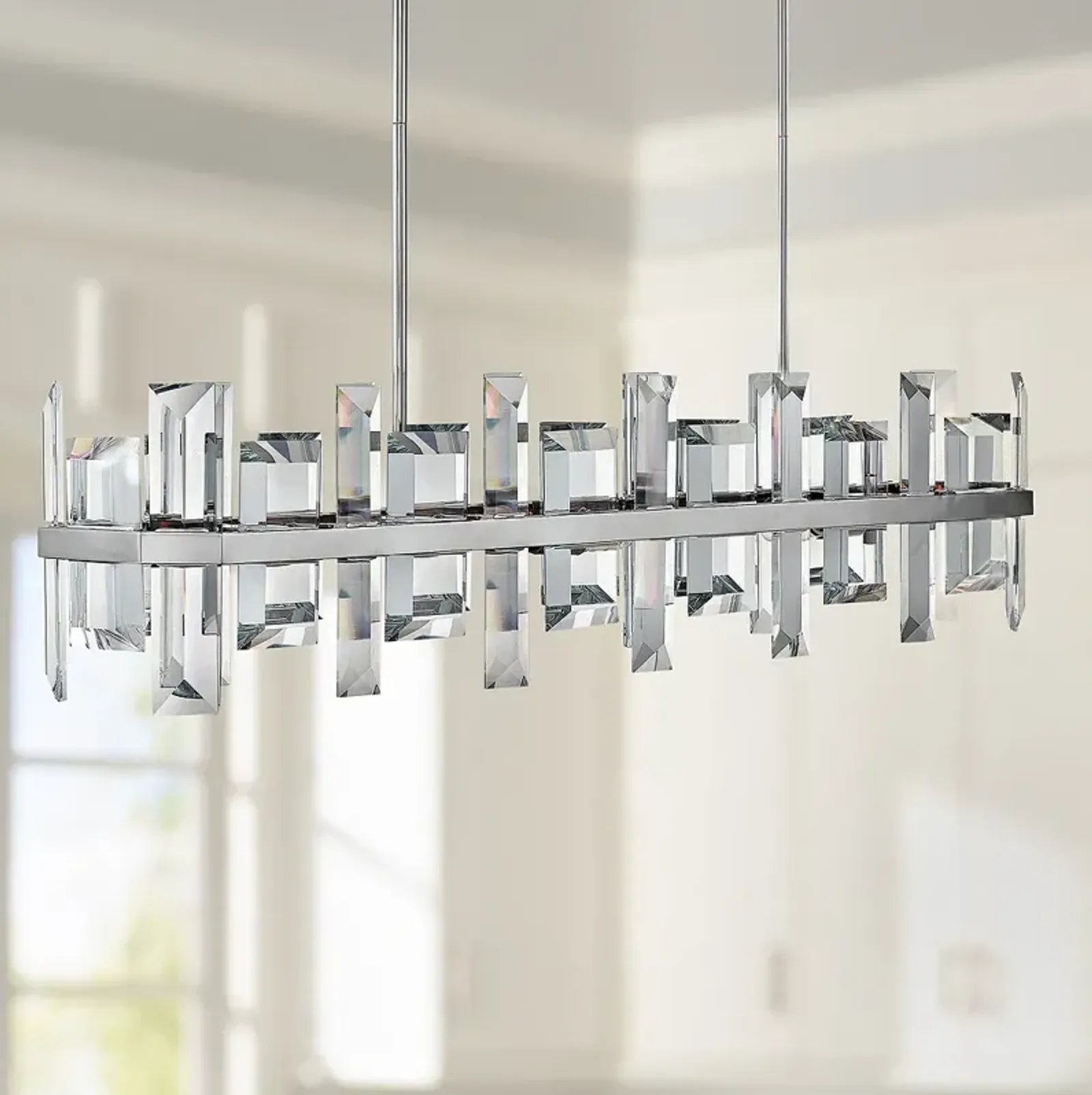 Odette 42" Wide Polished Nickel Kitchen Island Light Pendant