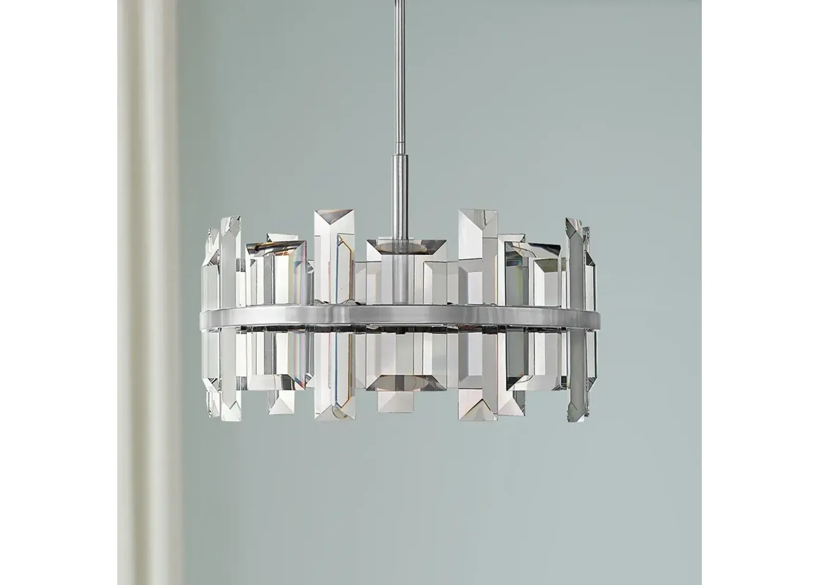 Hinkley Odette 24" Wide Polished Nickel Modern Crystal Pendant Light