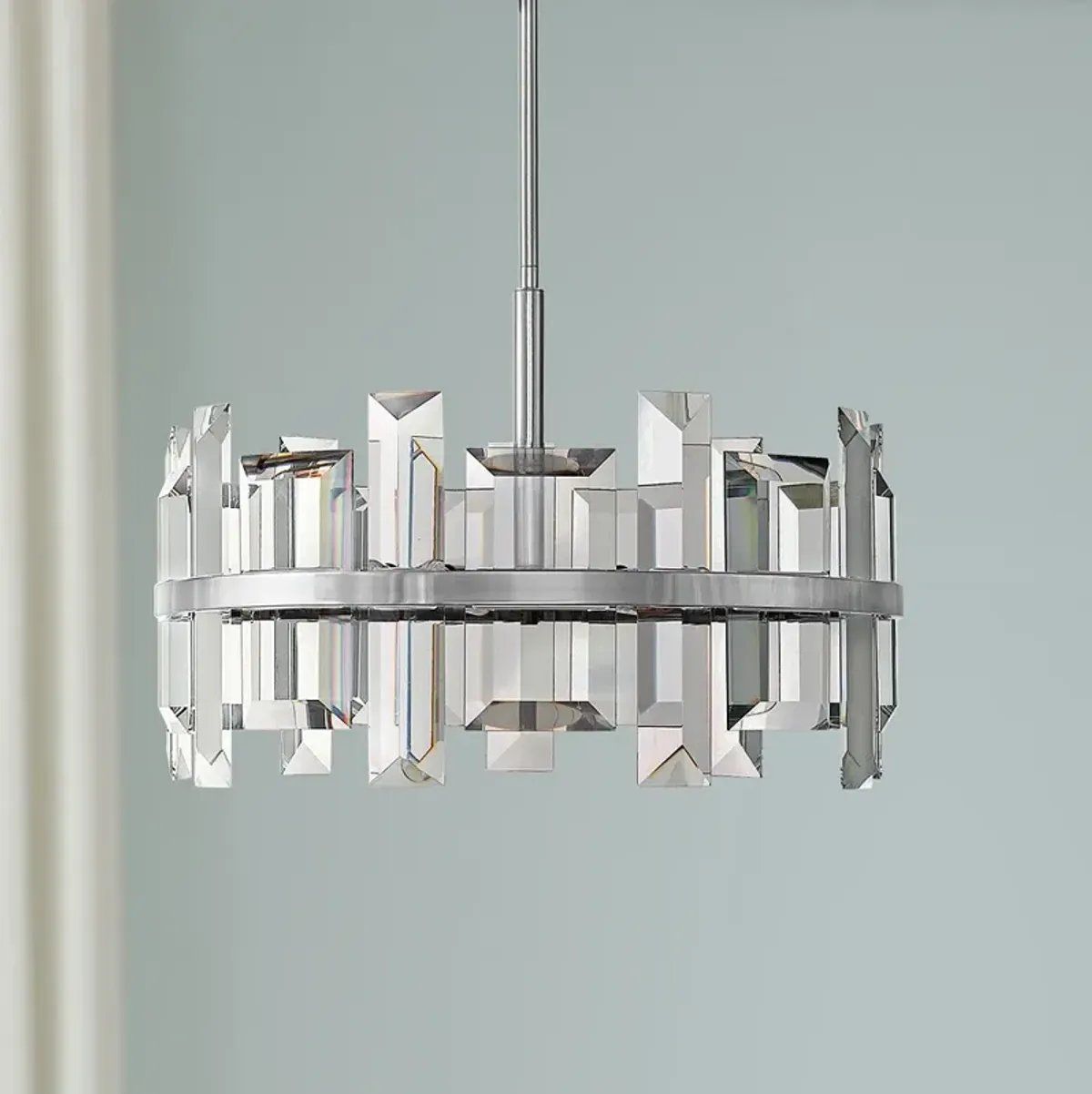 Hinkley Odette 24" Wide Polished Nickel Modern Crystal Pendant Light