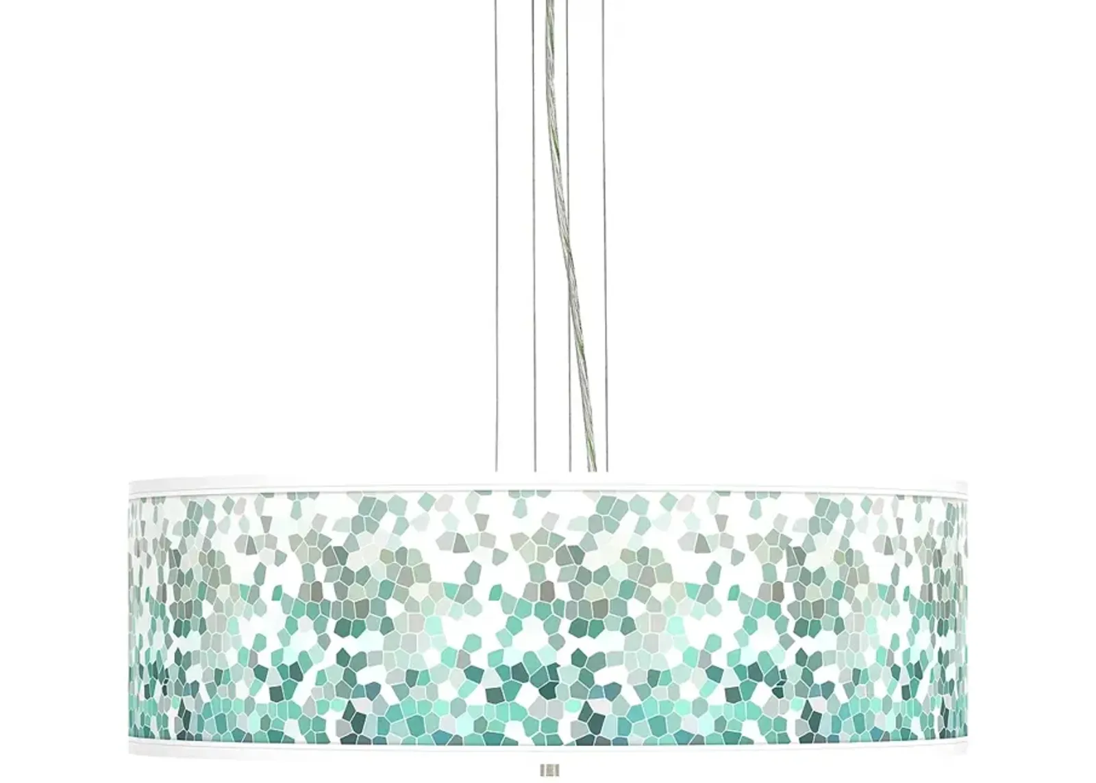 Aqua Mosaic Giclee 24" Wide 4-Light Pendant Chandelier