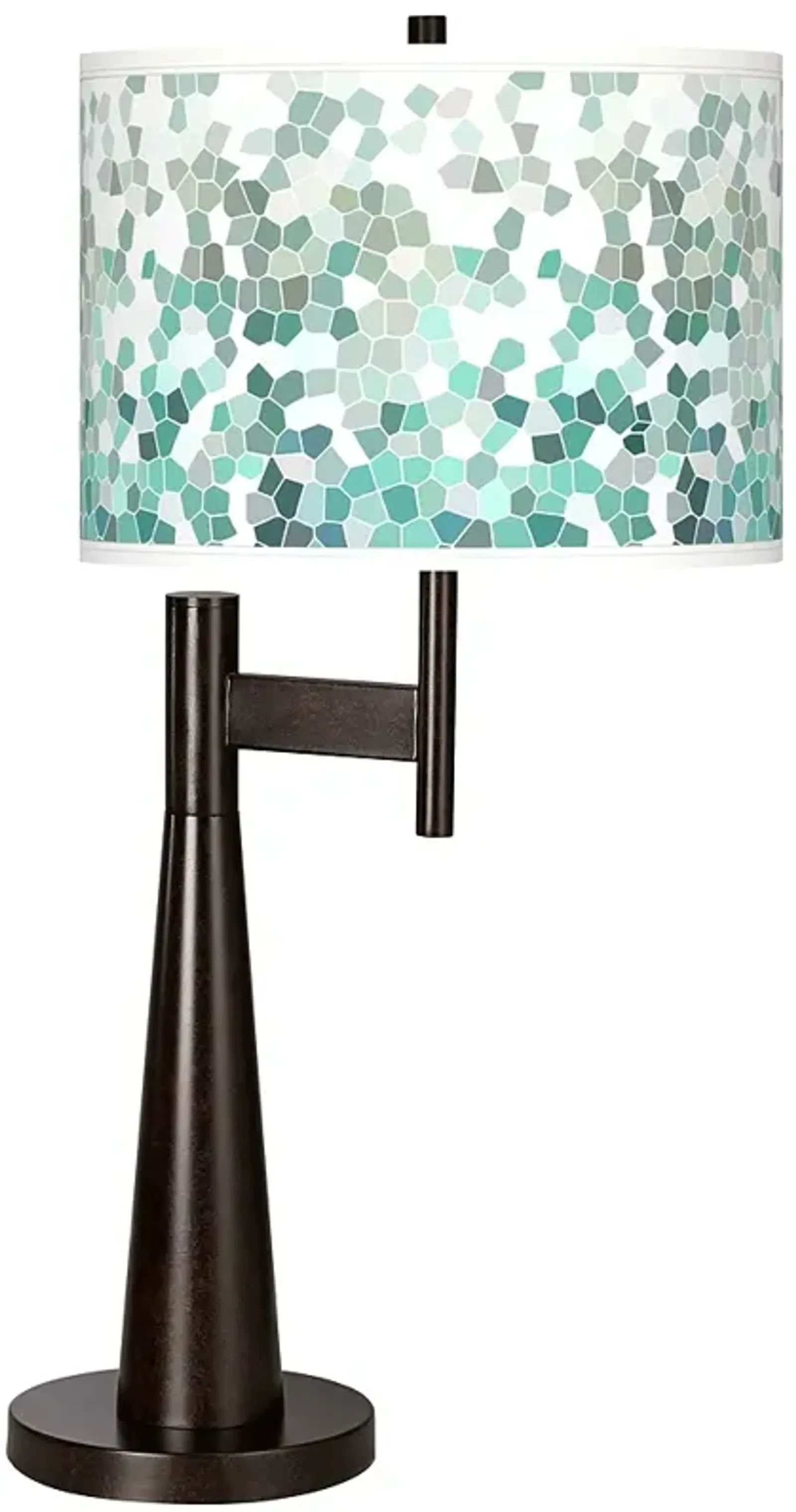 Giclee Glow Novo 30 3/4" Aqua Mosaic Shade Bronze Table Lamp