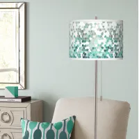 Aqua Mosaic Brushed Nickel Pull Chain Floor Lamp